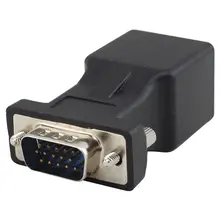 1 paio di prolunghe VGA maschio femmina a LAN RJ45 CAT5 CAT6 20M adattatore per cavo di rete maschio a femmina/femmina a femmina/maschio a maschio