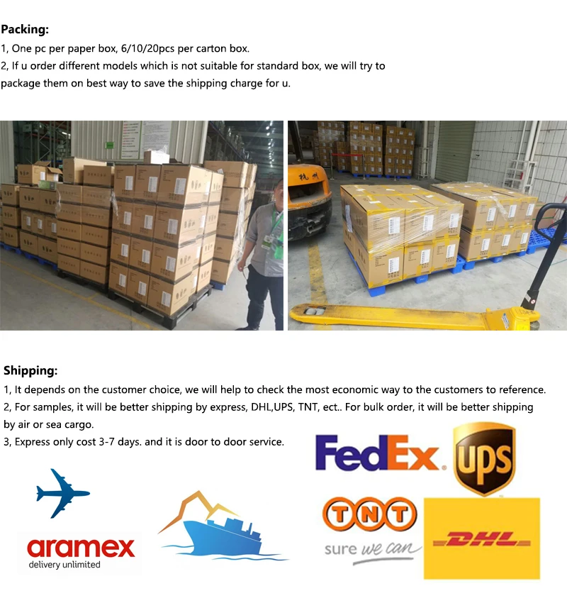 Packing and shipping