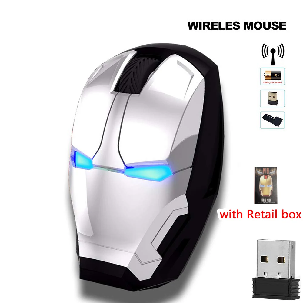 good wireless gaming mouse Wireless Mice Iron Man Mouse Mouses Computer Button Silent Click 800/1200/1600/2400DPI Adjustable USB Optical Mice For Computer gaming mouse for laptop Mice