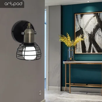 

Vintage Wall Lights Loft Metal Retro Industrial Sconce Wall Lamp Adjustable E27 Brass Head for Bar Restaurants Coffee Shop