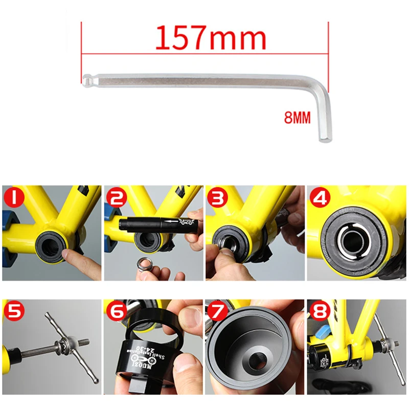 

Outdoor Bike Bicycle BB Bearing Press Tool Bottom Bracket Install Removal Kit remove hollow threaded shaft bearings/Installation