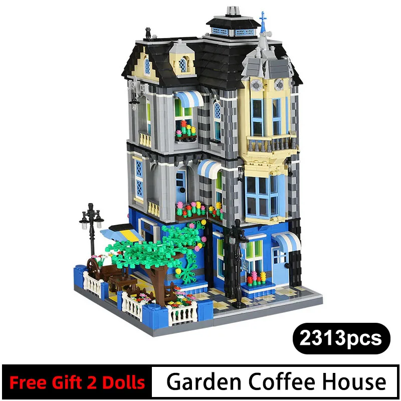 

2313pcs 6310 Creator series the garden coffee house Model Building Blocks set Classic Street View Architecture Toys for children