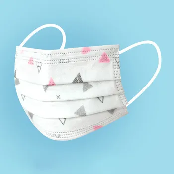 

50PC Disposable Print Face Cover Case Industrial 3Ply Ear Loop Protective Air Pollution protection Haze-proof Dust Cover Cases