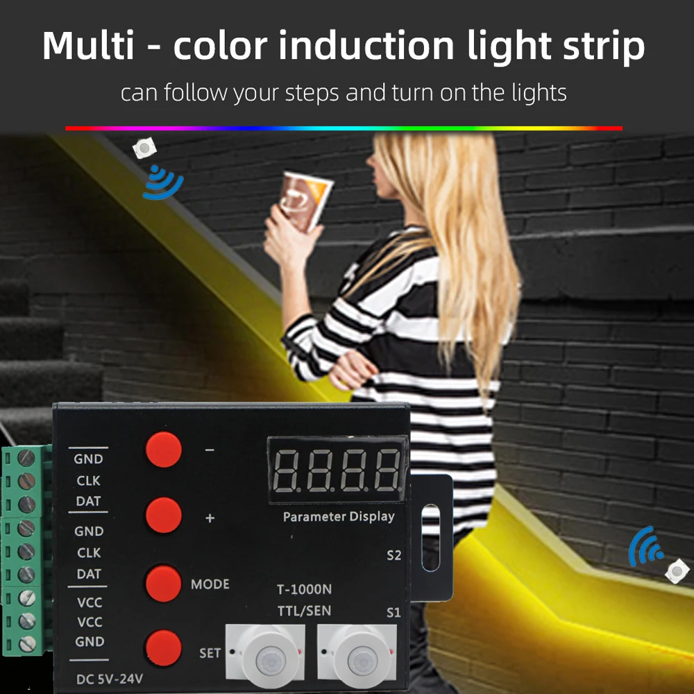 Tanie Światła schodowe LED kontroler taśmy czujnik ruchu PIR adresowalnych LED