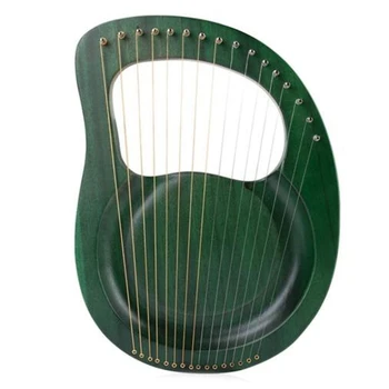 

Lyre Harp 16 String Harp Heptachord Solid Wood Mahogany Lyre Harp with Tuning Wrench for Music Lovers Kids Adult
