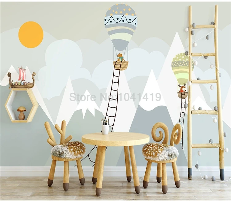 montanha, mural de parede para quarto de crianças