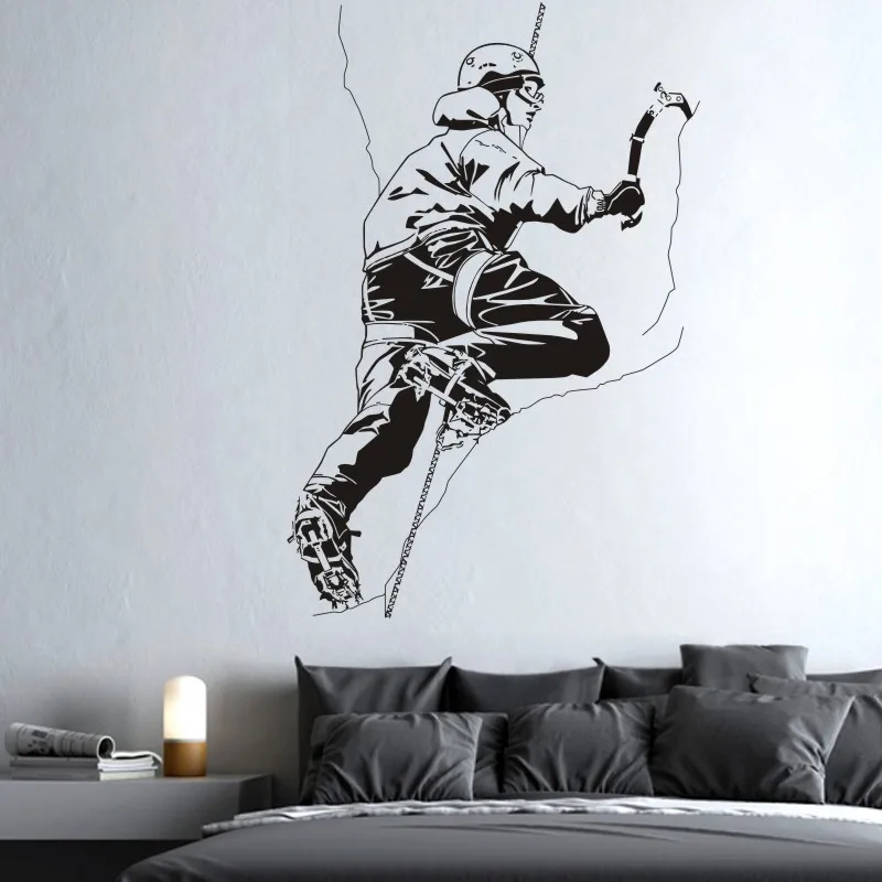 DCTAL Climbing Sticker Climbers Decal Extreme Sports Posters Vinyl Wall Decals Parede Decor Mural Climbing Sticker