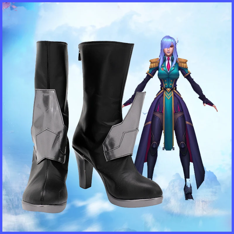 

Game LOL Leona Cosplay PU Boots High Heel Shoes Halloween Cosplay Prop