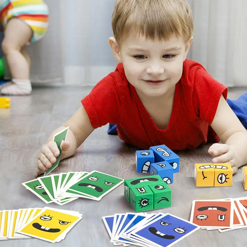 New Montessori Expression Puzzle Face Change Cube Building Blocks Toys Early Learning Educational Match Toy For Children Gift 3 New Montessori Expression Puzzle Face Change Cube Building Blocks Toys Early Learning Educational Match Toy For Children Gift 3