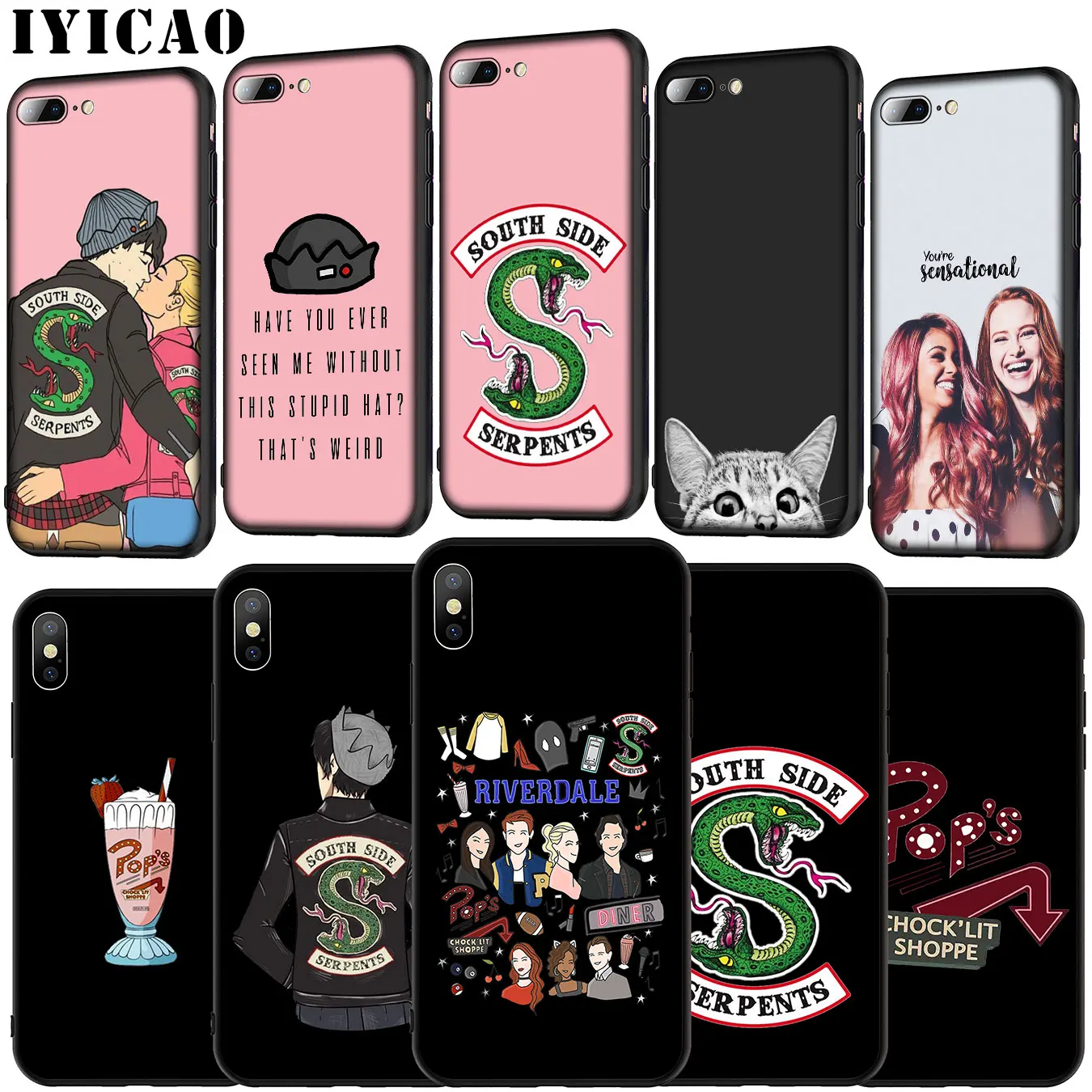TV Riverdale South Side Serpents Soft Silicone Cover Case for iPhone 11 Pro XR X XS Max 6 6S 7 8 Plus 5 5S SE Phone |