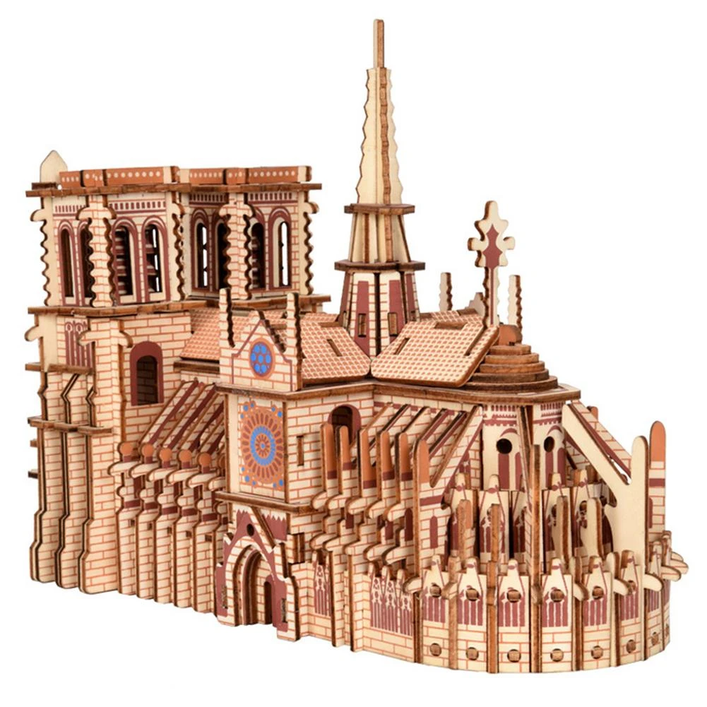 3D Wooden Puzzles Paris Cathedral DIY 