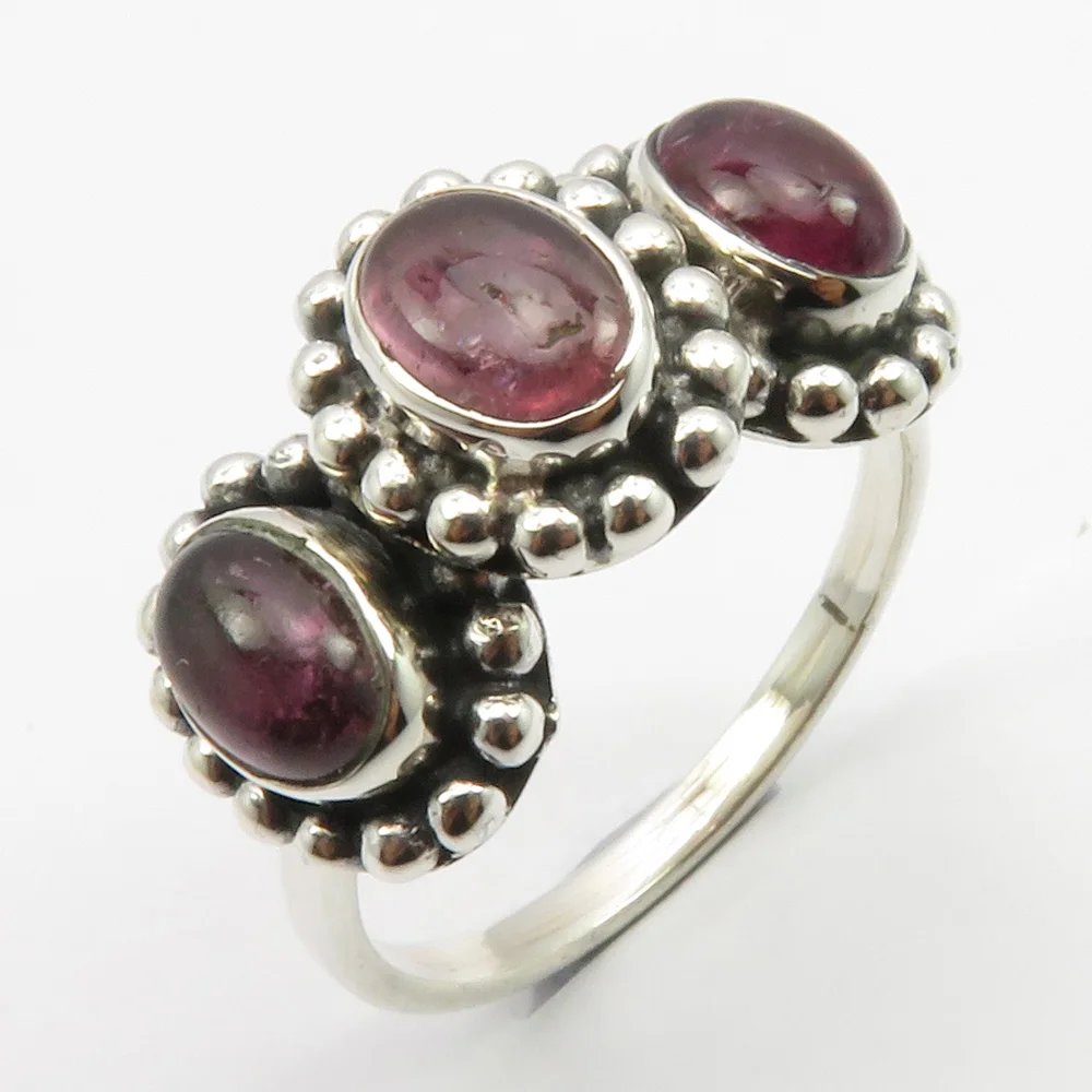 

Solid Silver TOURMALINE Oxidized Ring Size 8.5 Ladies Stone Jewelry