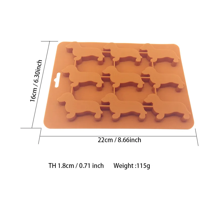 9 Holes Dog Ice Cube Mold Ice Tray Kitchen DIY Baking Tools Chocolate Jello