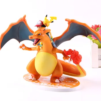 

Anime Cartoon Monsters Ash Ketchum Satoshi Charizard PVC Doll Figures Action Figure Collectible Model Toy For Kids