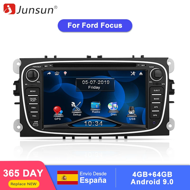 Top Junsun 2 din Car Radio car dvd player for Ford Focus Mondeo S-Max C-Max Galaxy Kuga Android 9.0 GPS navigation 4+64GB Optional 0