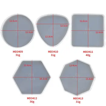 

DIY Irregular Coasters Epoxy Resin Mold Silicone Tray Fluids Artist Tea Mat Mold M2EA