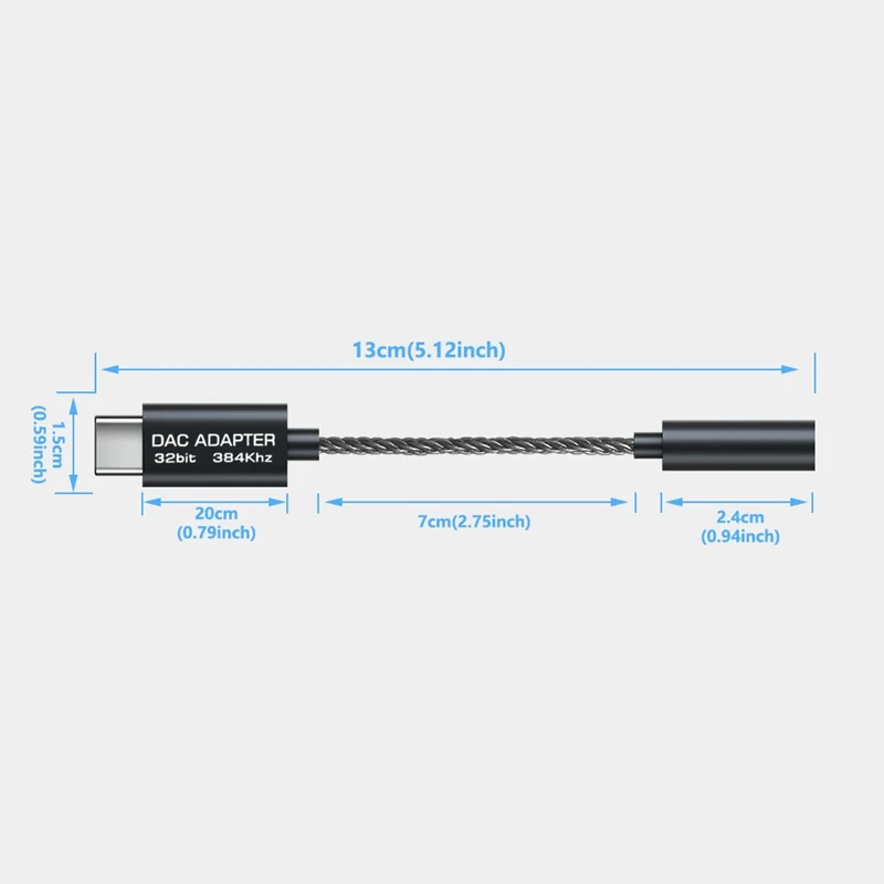USB C to 3 5mm Headphone Adapter Hi Fi 384KHz 32Bit Type C Portable Headphone Amplifier DAC for IPAD PRO Huawei Xiaomi