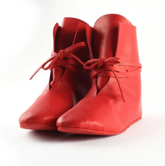 Ботинки для костюмированной вечеринки; вспомогательная обувь для костюмированной вечеринки викинга Тюдора; Праздничная обувь для мужчин и женщин; 5 цветов; - Цвет: red