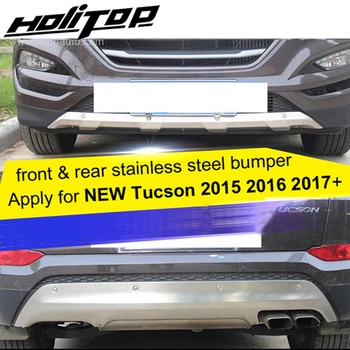 

front&rear stainless steel bumper protection skid plate for Hyundai new Tucson 2015 2016 2017 2018 year, free shipping to Asia