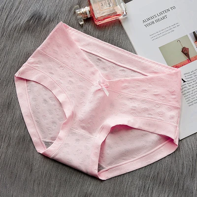 Розовый 3015# жаккардовые трусики для беременных 40S из хлопка, летнее Нижнее Белье для беременных женщин, милые сексуальные бесшовные трусы для беременных - Цвет: Розовый