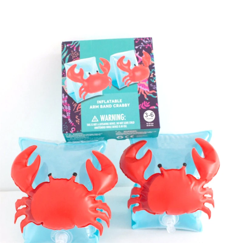 Cute Kids Children Baby Crab Safty Arm Band Inflatable Swimming Ring Toys