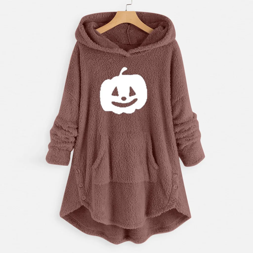 Женская толстовка moletom bluzy damskiesudaderas para mujer, флисовая толстовка с длинными рукавами и вышивкой тыквы на Хэллоуин