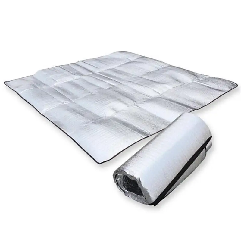 Водонепроницаемый коврик из алюминиевой фольги EVA для кемпинга, складной коврик для пикника, пляжный матрас, уличный коврик, 3 размера, 100~ 200X200 см