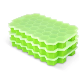 

Ice Square Trays with Lids, Spill-Resistant Removable Lid Ice Square Molds for Chilled Drinks, 3Pcs 111 Ice Square