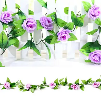 

1PCS 2.4m Fake Flowers Artificial Silk Rose Flower Fake Ivy Vine Garland Hanging Bud Vine String Flower Wedding Party Decoration