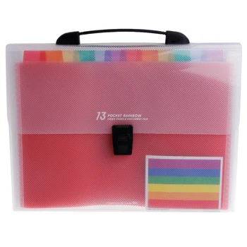 

A4 Rainbow Expanding Document Folder 13 Pocket School Portable Accordion Bag