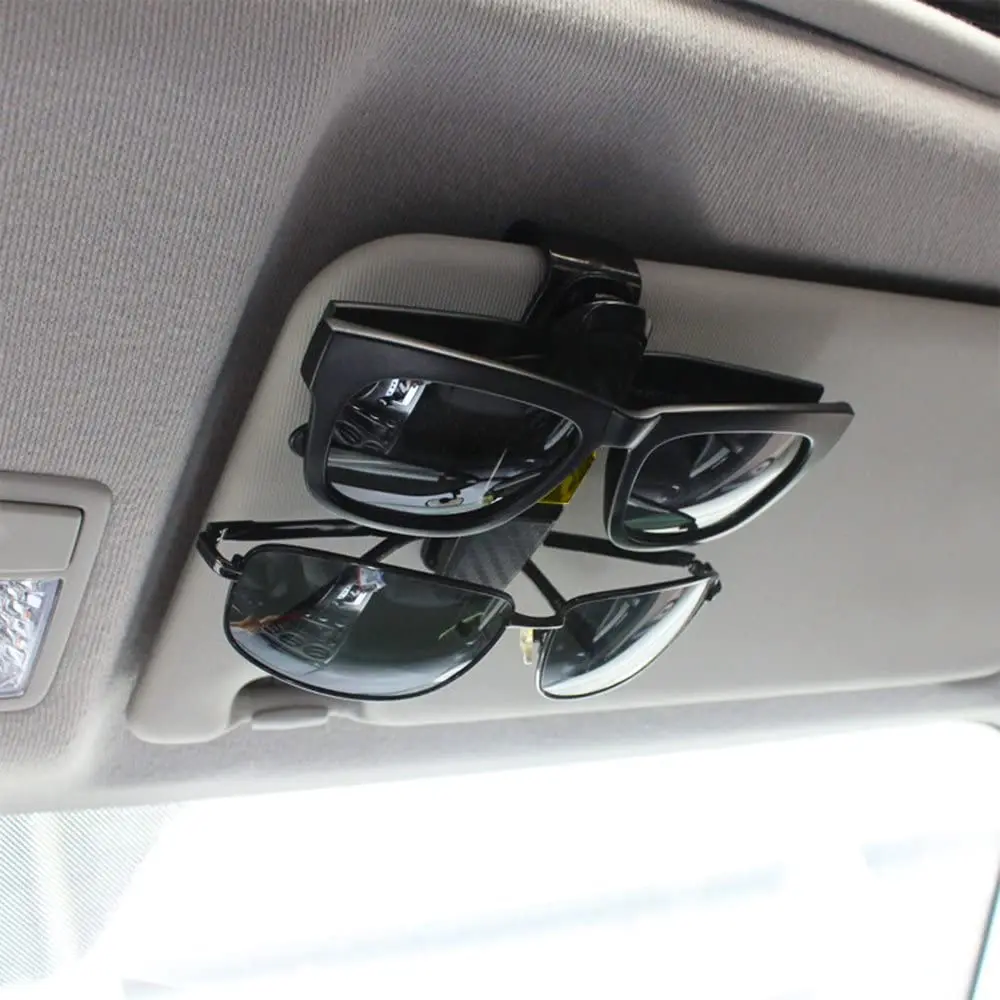 Vexverm Car Sunglasses Holder Portable Ticket Card Glasses Clamp Car Sun Visor Sunglasses Clip Box ABS Eyeglasses Case