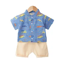 Vêtements d'été à la mode pour bébés garçons, chemise et short de dessin animé, vêtements de sport en coton pour enfants, 2 pièces/ensembles, nouvelle collection