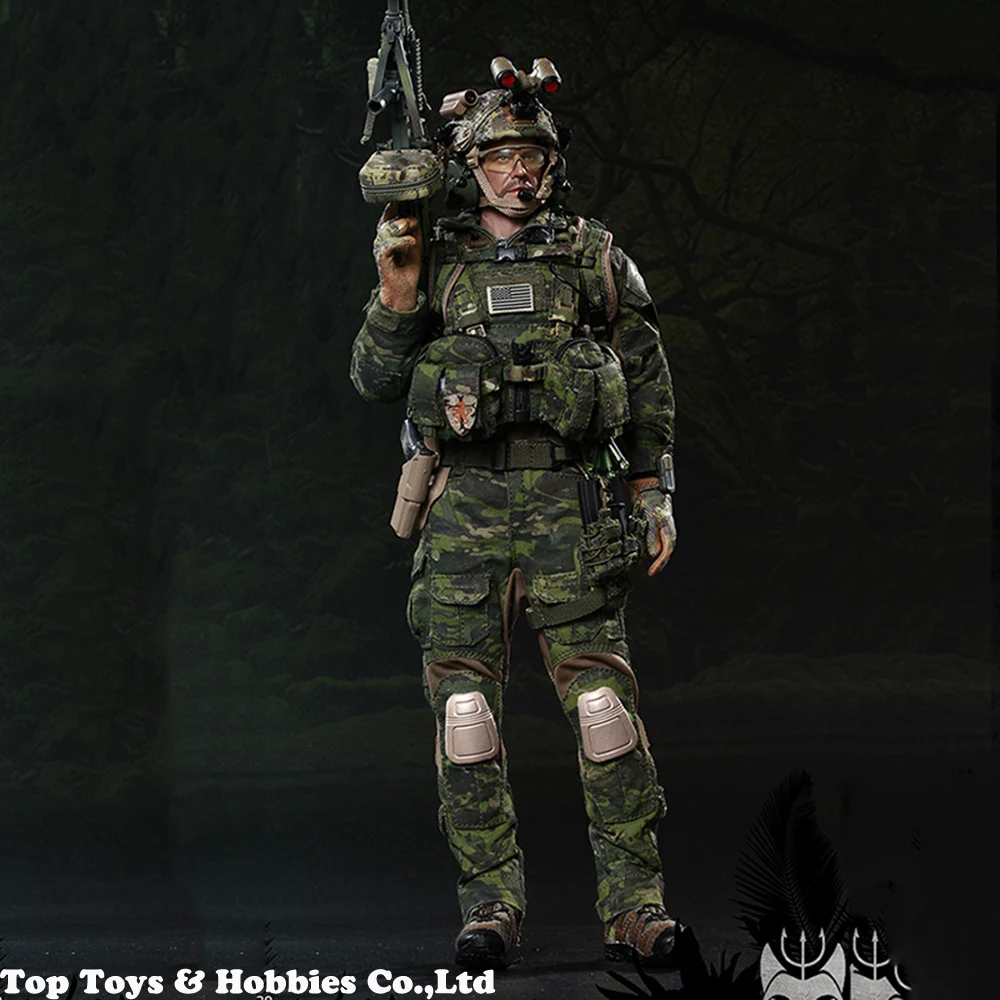 DEVGRU Jungle Dagger M249 Light Machine Gun #2-1//6 Scale Flagset Figures