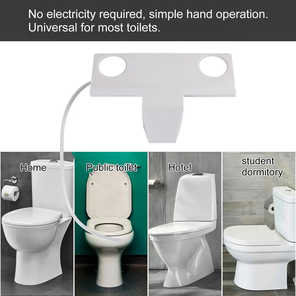 Toilet Bidet Fresh Water Spray Nozzle Toilet Seat Attachment Hand Operation Self-Cleaning Non-Electric Bathroom Shattaf Kit