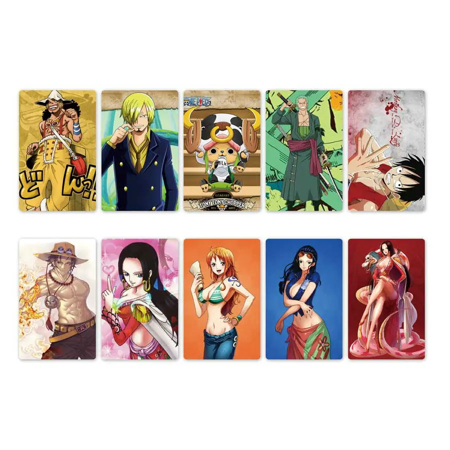 

10pcs New Arrived Anime One Piece Card Stickers DIY Waterproof Scrub Card Sticker Kids Sticker Toys