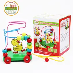 Деревянная детская игрушка с бусинами, браслет с бусинами, развивающая игрушка для детей раннего возраста, игрушка с бусинами
