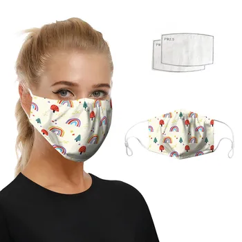 

Rainbow Print Face Mask Dustproof Windproof Anti Pollution Pm2.5 Protective Mask Adjustable Face Cover Reusable Mouth Mask