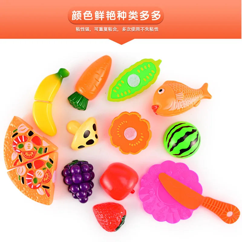 For Children Play House Cut Fruit 24 Pieces with Basket Kitchen Slicer Toy