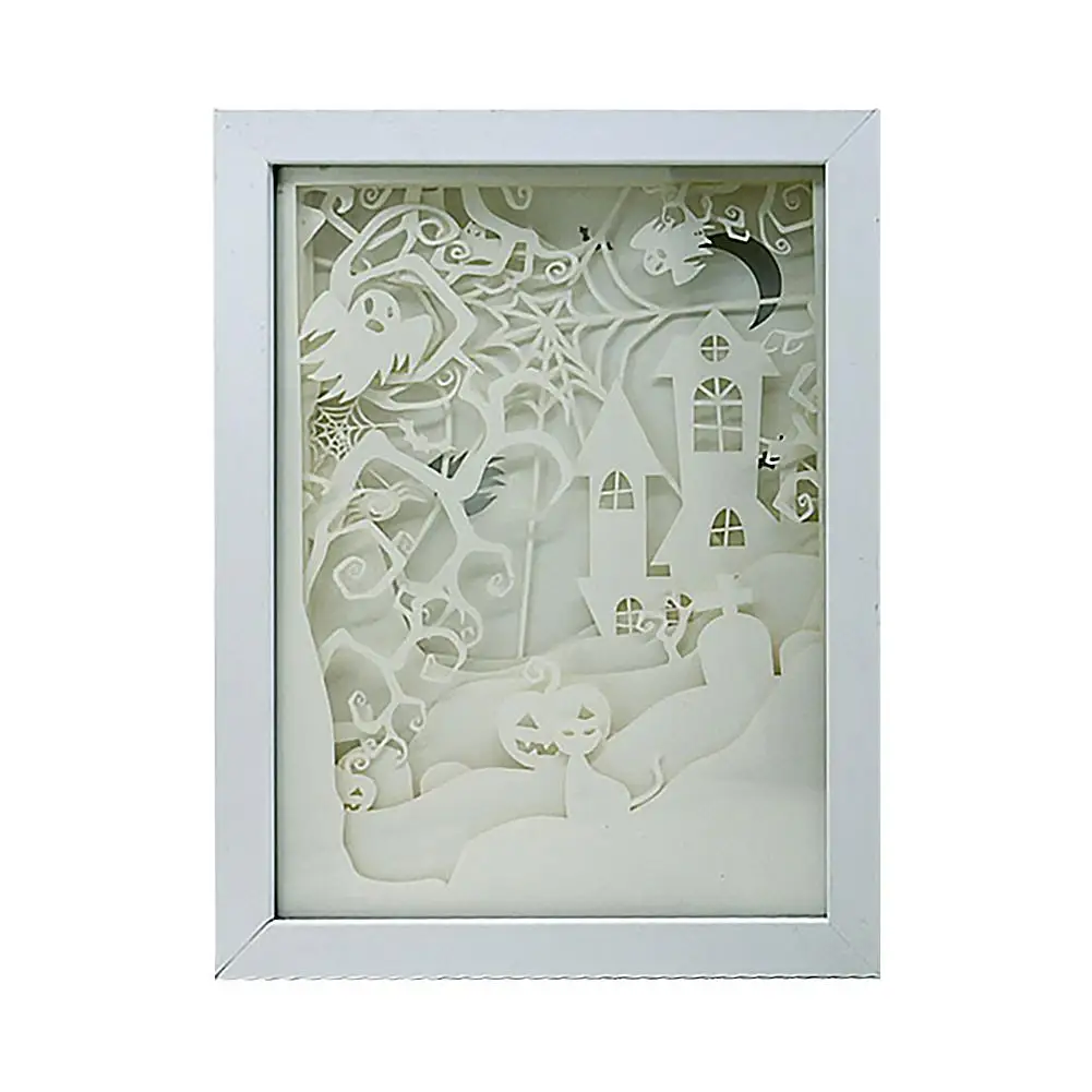 

Gift Photo Frame Paper-cut Light Box Color Night Light Paper Carving Night Light Creative Shadow Lamp