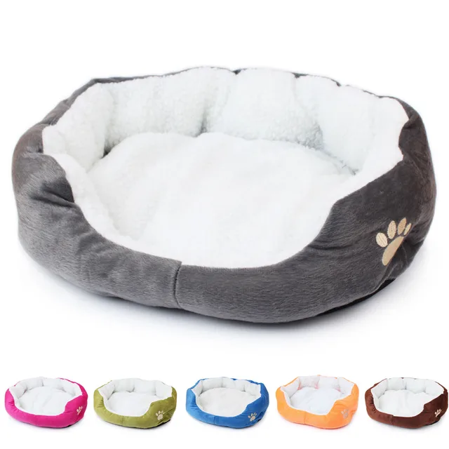 50 40cm Super Cute Soft 6color Cat Bed Winter House for Cat Warm Cotton Dog Pet