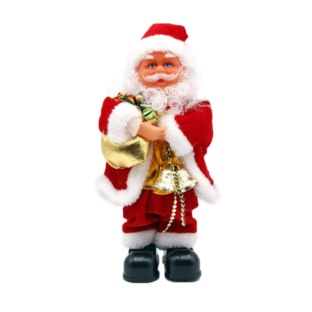 30 см Рождество Санта Клаус кукла игрушка электрические подвижные игрушечные Санта-клаусы с музыкальным инструментом дети для дома Рождество Счастливый год подарок - Цвет: 4