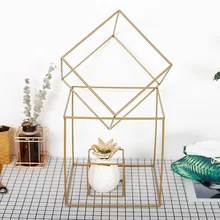 Скандинавские минималистичные Креативные украшения для дома, гостиной, черного золота, Офисная квадратная Геометрическая рамка, украшения из кованого железа