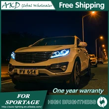 Автомобильный Стайлинг для 2011- Kia Sportage R светодиодный фары Sportage светодиодный задний фонарь светодиодный DRL Bi Xenon объектив высокого ближнего парковка