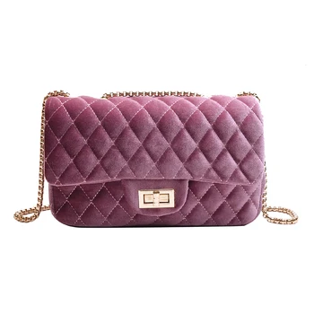 

Brand Bags For Women's 2020 High Quality Velvet Female Handbag Designer Chain Shoulder Crossbody Bag Fashion Women Messenger Bag