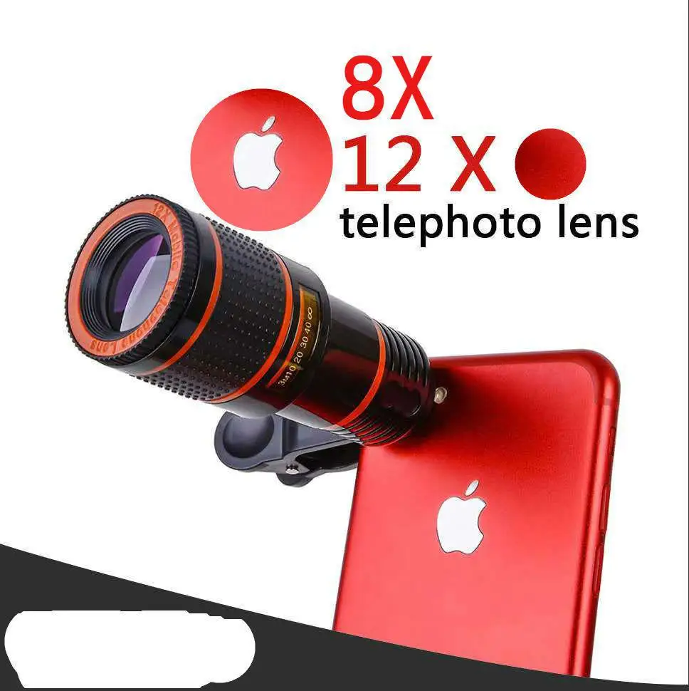 

2018 New Style Creative Long-focus Telephoto Lens High-definition Extraposition 12x Extendable Android Mobile Phone Camera Lens