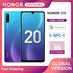 Новая глобальная версия Honor 20 S 20 S мобильные телефоны 6 ГБ 128 ГБ 6,15 дюймDewdrop экран 24MP фронтальная камера 48MP Тройная камера смартфон NFC