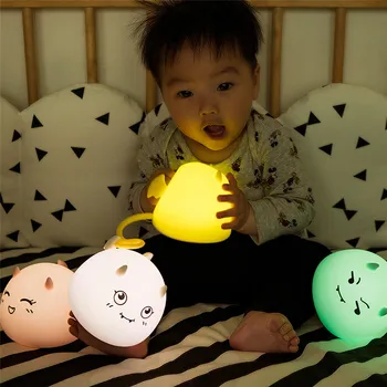 

LED USB Children Animal Night Lamp Light Touch Soft Cartoon Baby Bedroom Nursery Lamp Breathing LED Night Light Gift