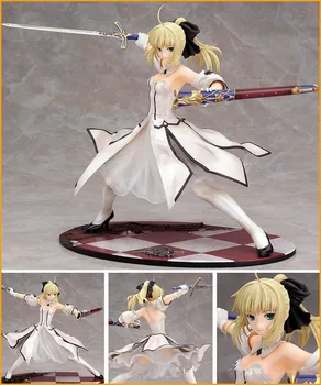 

23cm Anime Action Figure Fate stay Night Grand Order Saber Lily Sword White Sebastian 1/7 Scale PVC Model Collection Sexy Doll