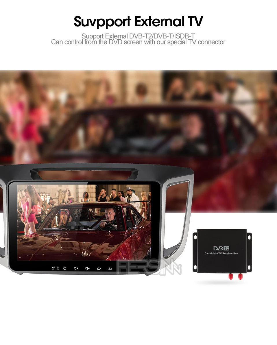 Cheap Fersinny CIX251060 2G android 9.0 car navigation dvd player 1024*600 For HYUNDAI IX25 CRETA  gps stereo car multimedia player 6