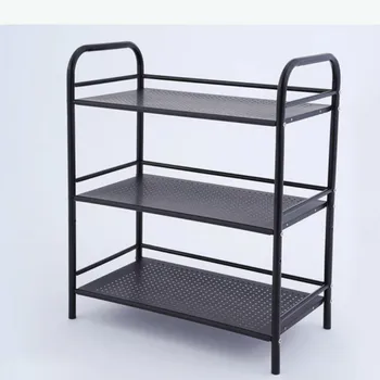 

Kitchen Storage Stainless Steel Plate Stand Silver Bathroom Organizer Kitchen Rack 3-Shelf Shelving Unit on Wheels Black MJ1106